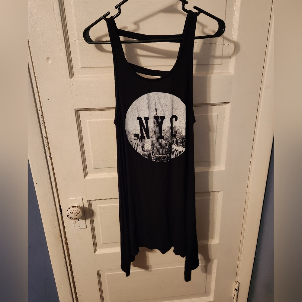 Enough about me black NYC tank size M